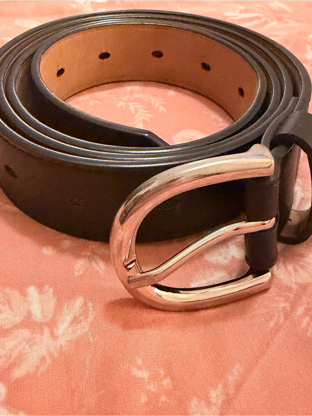 Target Women’s Black Leather Belt with Silver Buckle XL